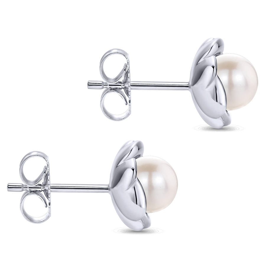 Gabriel & Co. Sterling Silver Grace Stud Pearl Earrings