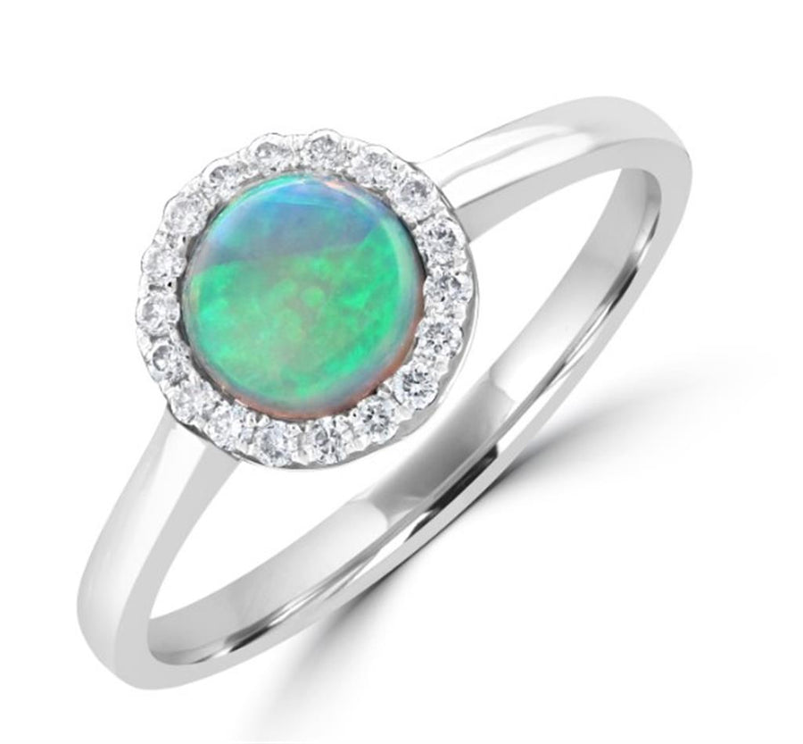 Opal 14 Karat White Fashion Ring