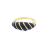 Yellow 14 Karat Curved Onyx Ring Estate Jewelry