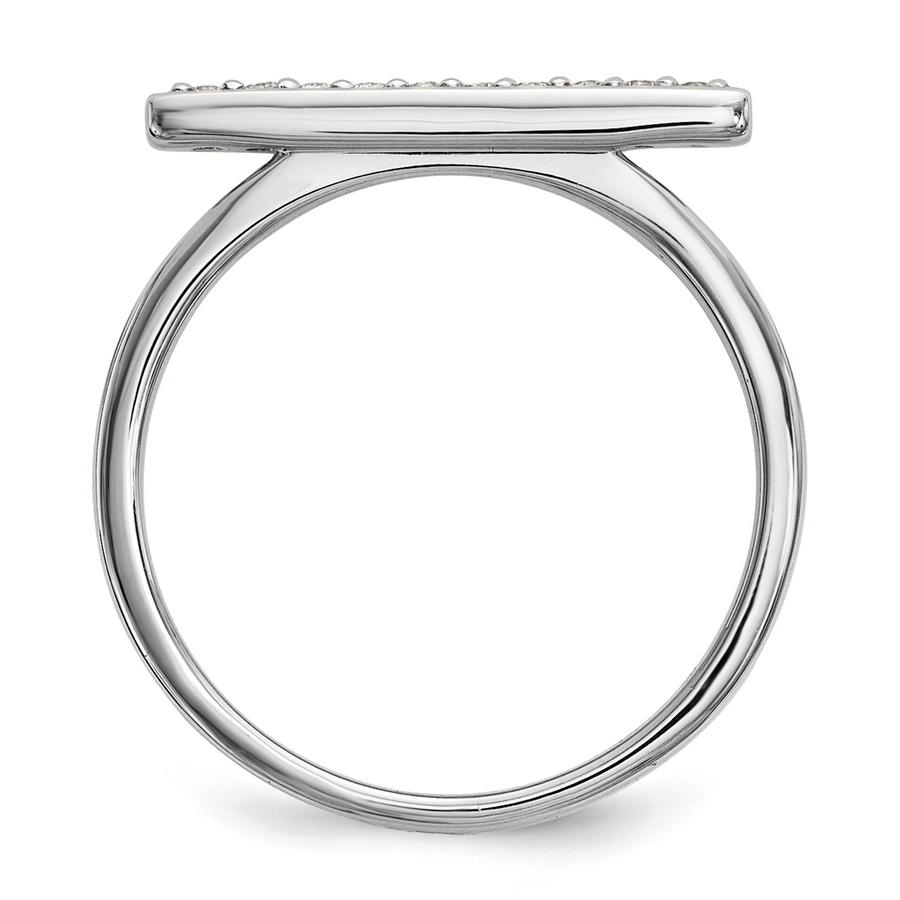 Lady's White 14 Karat Bar Top Diamond Fashion Ring