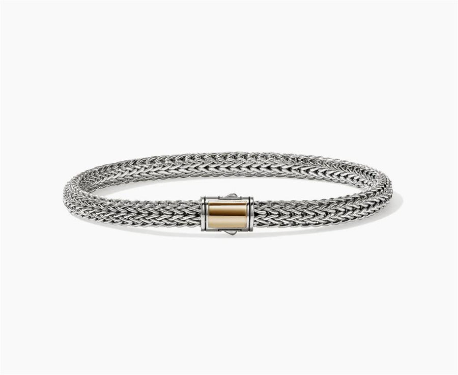 Two-Tone Sterling Silver And 14K Yellow Gold 5mm Icon Bracelet Size UM