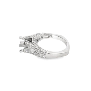 White Platinum "Jyes" Euro Split Shank Semi-Mount Estate Jewelry With 64=0.64Tw Round Diamonds
Gram Weight: 8.4