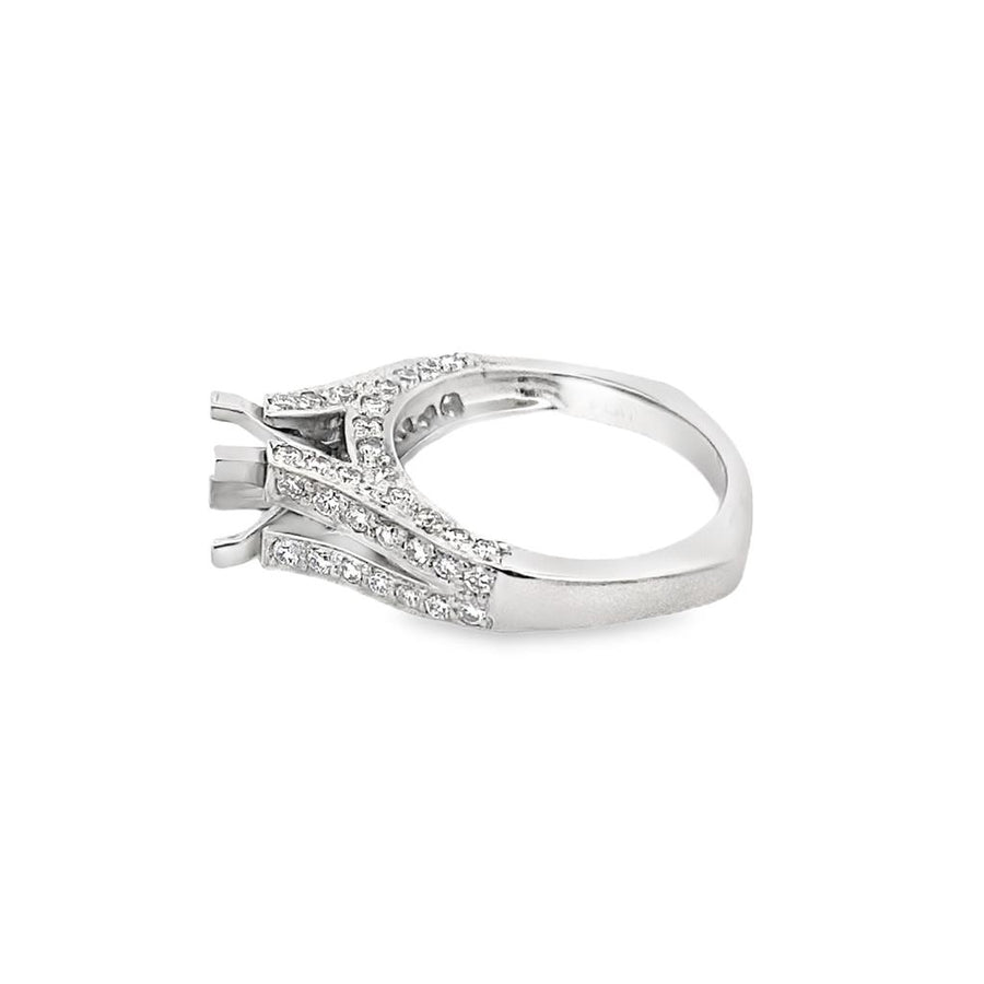 White Platinum Euro Split Shank Semi-Mount