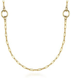 Gold Chain Necklace with Circle Stations