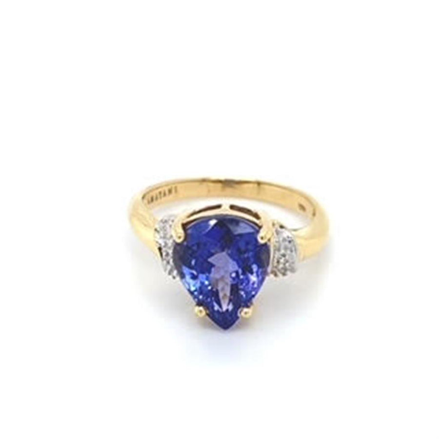 Estate Ladies Tanzanite and Diamond Fashion Ring