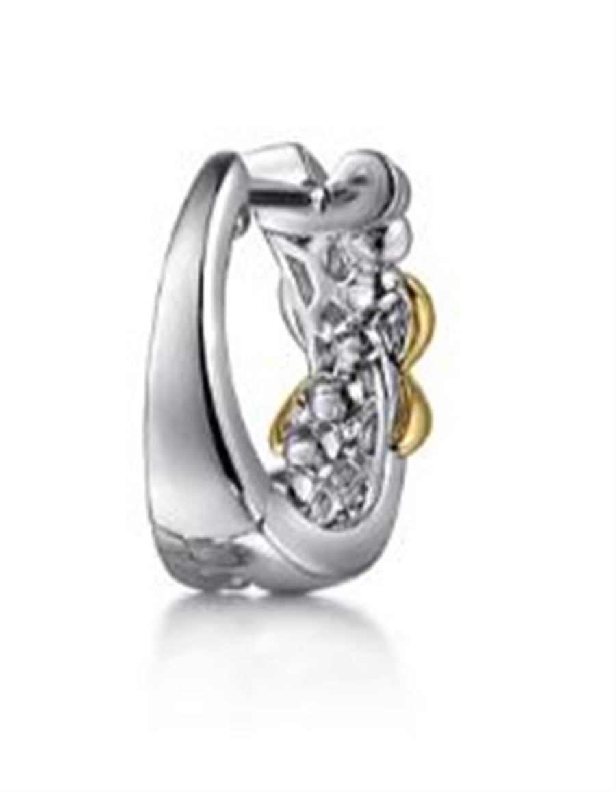Gabriel & Co. Lady's Two-Tone Bujukan Criss Cross Hoop Earrings