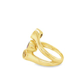 Yellow 18 Karat Contemporary 3 Stone Bypass Estate Jewelry Size 8.25 o