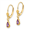 14K Yellow Amethyst Dangle Earrings