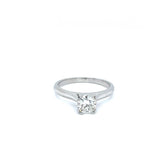 White Platinum Estate Rbc Solitaire Estate Jewelry Size 6 one 0.75ct Round J VS2 Diamond Gram Weight: 4.7