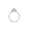 Estate Cushion Diamond Halo Split Shank Engagement Ring