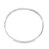 Lady's White 18 Karat Hinged Tennis Bangle Bracelet Length 7 23 = 2.33