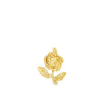 Yellow 14 Karat Engraved Rose Pendant Estate Jewelry Gram Weight: 0.9