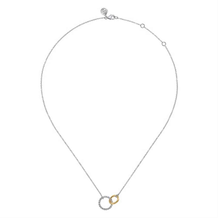 Lady's Two-Tone Sterling Silver/14 Karat Interlocking Circle Pendant A