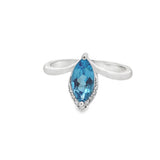 Blue Topaz 14 Karat White Fashion Ring