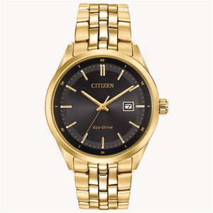 CITIZEN Men's Eco Drive Yellow Stainless Steel Bracelet with Black Dial