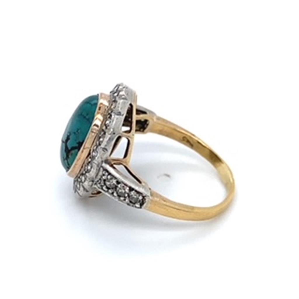 Estate Turquoise and Diamond Ring