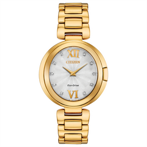 CITIZEN Ladies Yellow Stainless Steel Eco-Drive Watch