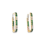 Lady's Yellow 14 Karat Rectangular Inside Out Hoop Earrings 16 = 0.29t