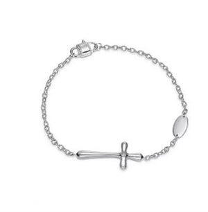 Gabriel & Co. Sterling Silver Cross Diamond Bracelet