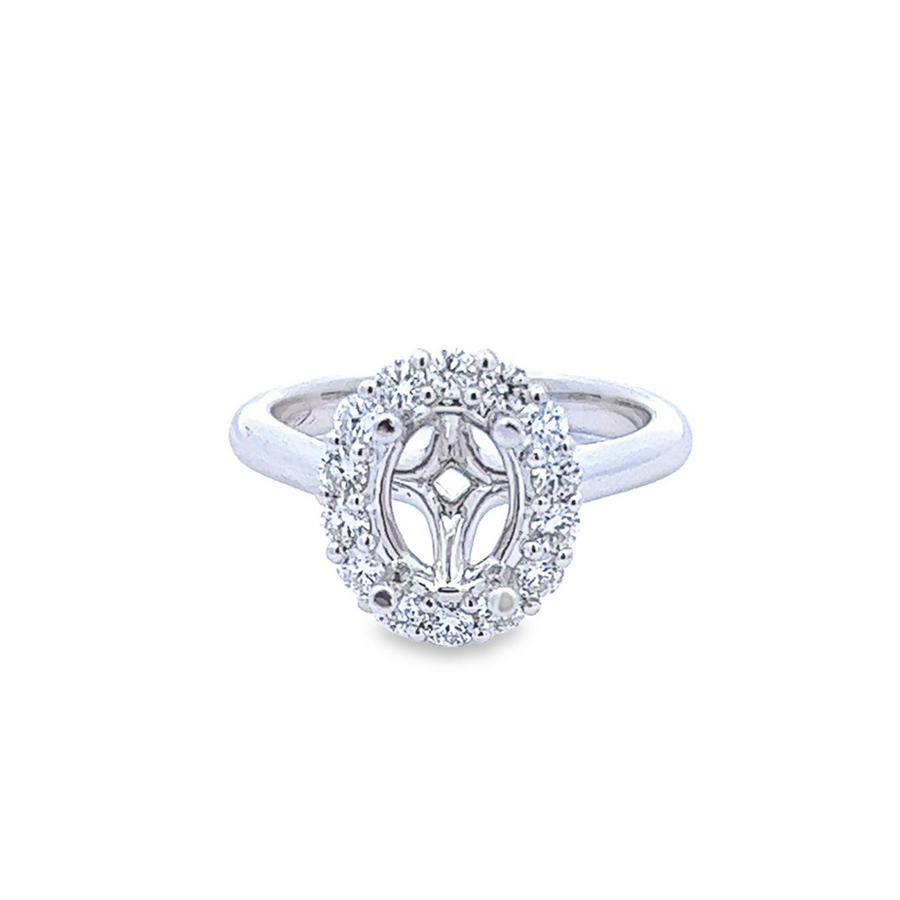 Coast Diamond Polished Band Diamond Halo Ring Mounting