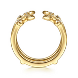 Yellow 14 Karat Leaf Style Ring Enhancer Ring Wrap/Guard Size 6.5 Mfg