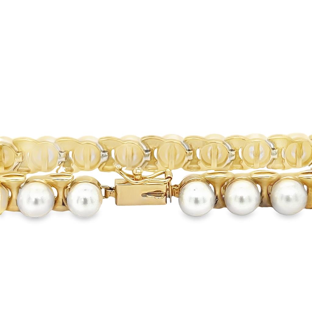 Yellow 14 Karat Pearl Bracelet