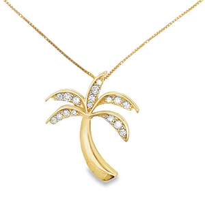 Estate Diamond Palm Tree Necklace