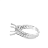 Lady's White 18 Karat Three Row Ring