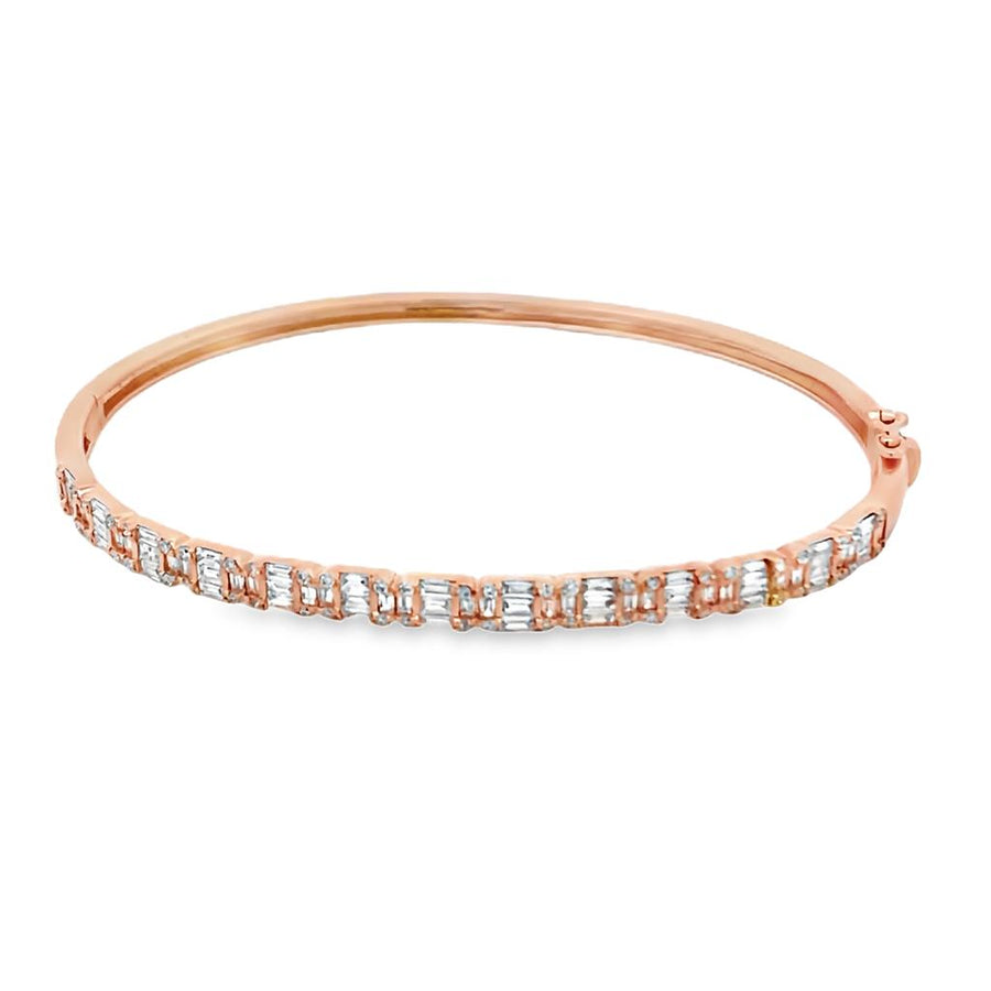 Baguette and Round Diamond Bangle