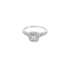 Princess Center Diamond Ring 3.55X3.3 .20ct with Halo 22 Round Diamonds 1.3 .22ct  .42CTW Engraved Gallery