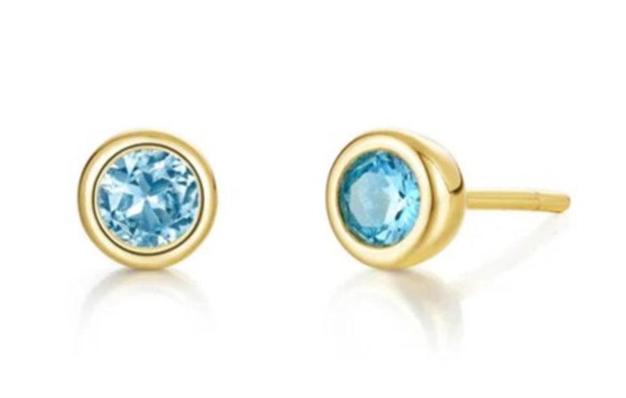 Lafonn Yellow Gold Plated Sterling Silver Bezel Stud