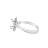 Nelson Platinum Milgrain Art Deco Diamond Halo Ring Mounting