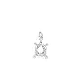 Lady's White 14 Karat Filigree 8mm 4 Prong Pendant Mounting Pendant Wi