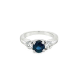 Estate Three Stone Sapphire and Diamond Ring