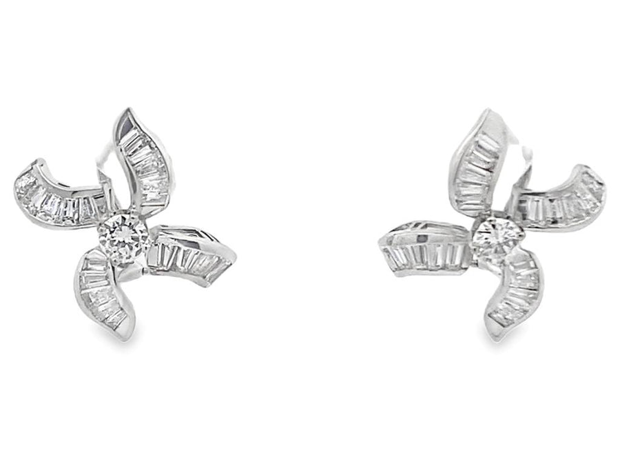 Diamond Pinwheel Earrings