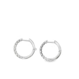 Lady's White 18 Karat Hoop Earrings 18 = 0.72tw Round F/G VS1/VS2 Diam