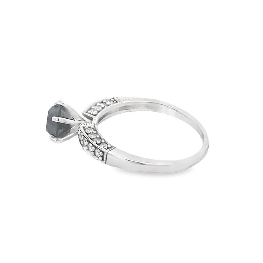 White 10 Karat 3 Sided Straight Band