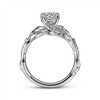 Gabriel & Co. Camelia - 14K White Gold Floral Round Diamond Engagement Ring