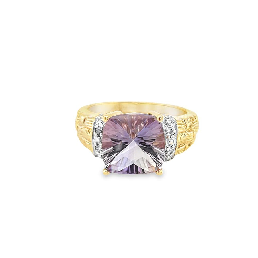 Two-tone 14 Karat Fantasy Cut Ring