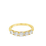 Lady's Yellow 18 Karat 5 Stone Wedding/Anniversary Ring Size 6.75 5 =