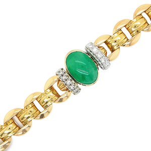 Estate Cabochon Emerald Bracelet