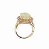 Opal Diamond Halo Ring