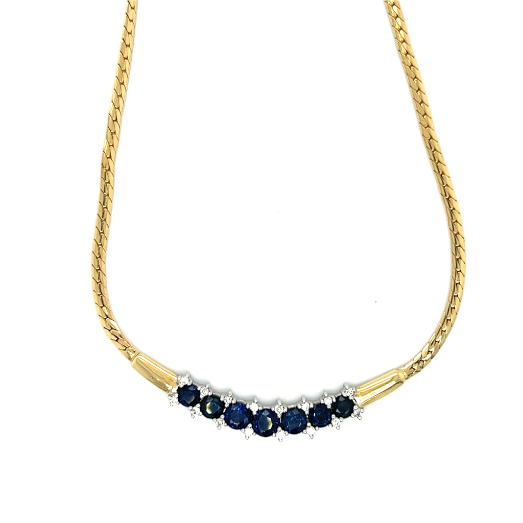 Estate Sapphire and Diamond Necklace