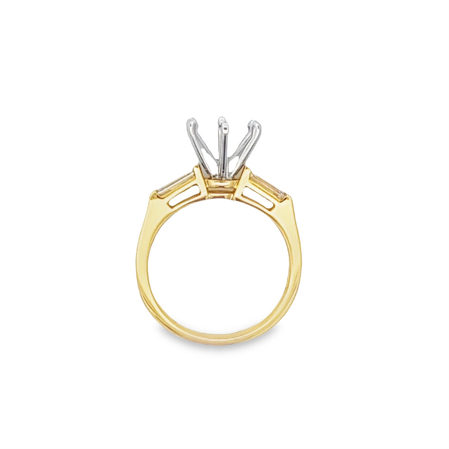 Lady's Two-Tone 18 Karat 3 Stone Ring