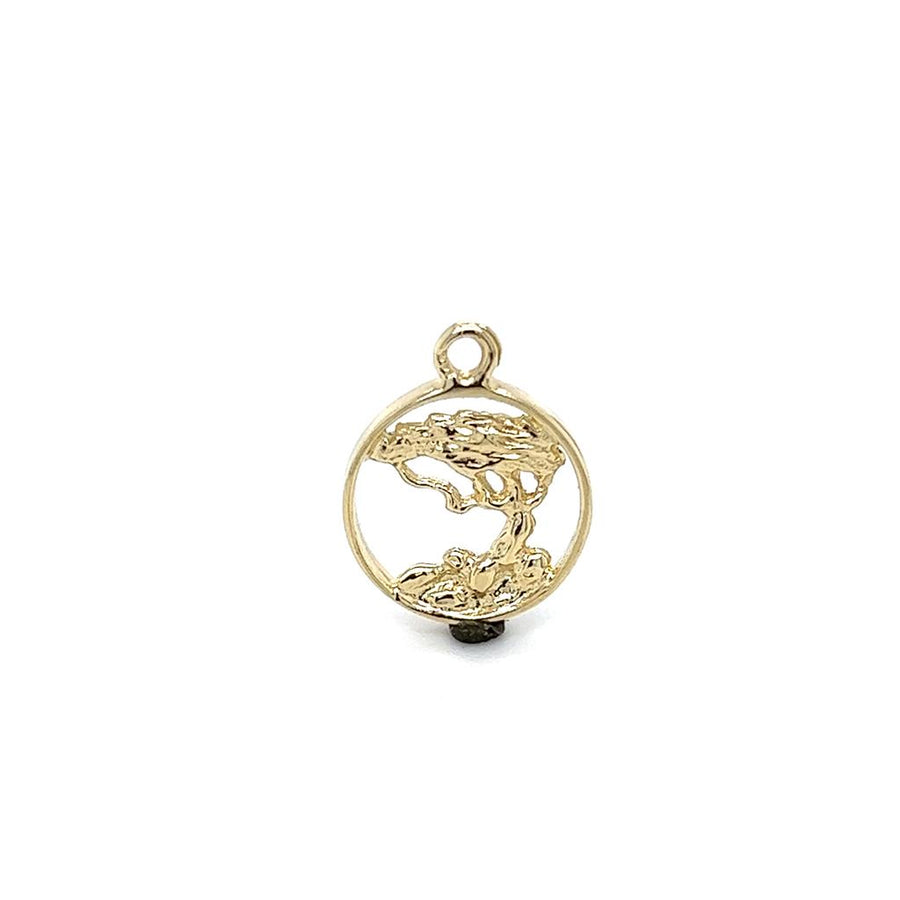 Yellow 14 Karat Small Tree Charm Estate Jewelry Gram Weight: 1