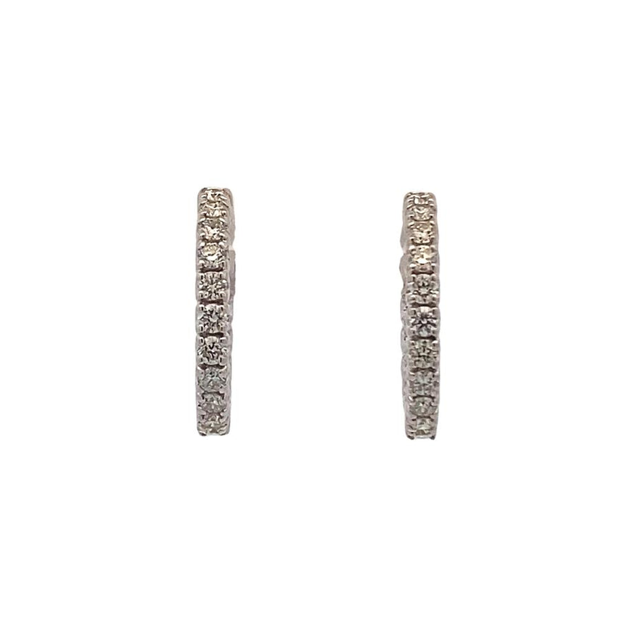 Diamond Inside/Outside Hoop Earrings