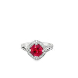 White 18 Karat Halo Split Shank Estate Jewelry Size 5.25 one = 1.68CT