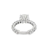14 Karat White Gold Round Diamond Engagement Ring Estate Jewelry Size