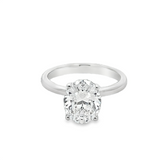 Lady's Oval Hidden Halo Engagement Ring Mounting