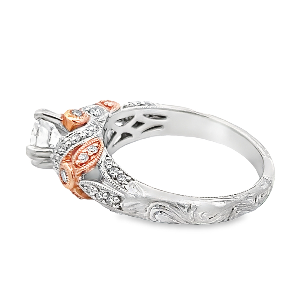 Estate Rose/White Engagement Ring Setting